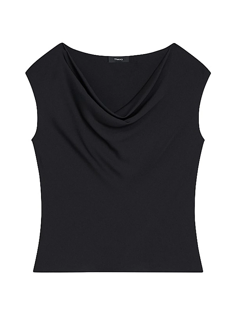 Cowl Neck Cap-Sleeve Top