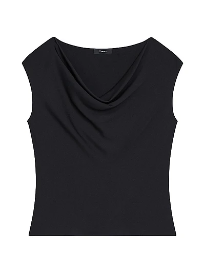 Cowl Neck Cap-Sleeve Top