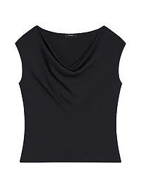 Cowl Neck Cap-Sleeve Top