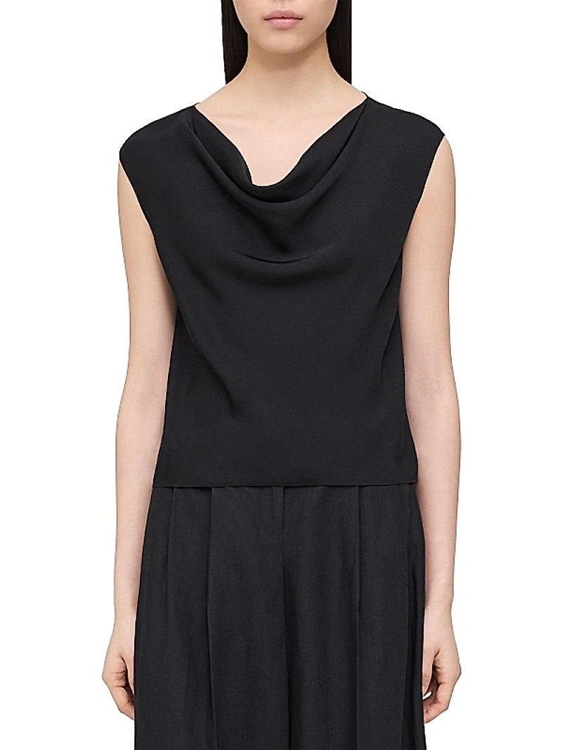 Cowl Neck Cap-Sleeve Top