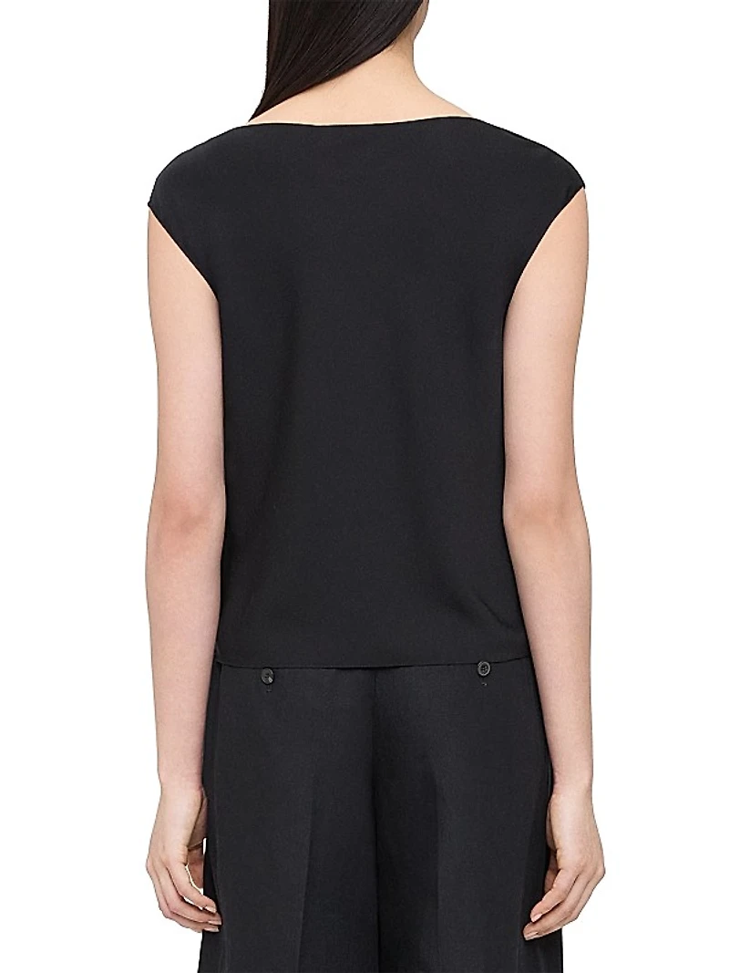 Cowl Neck Cap-Sleeve Top