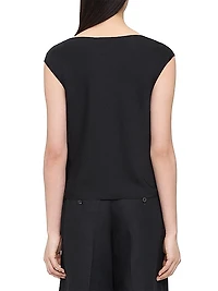 Cowl Neck Cap-Sleeve Top