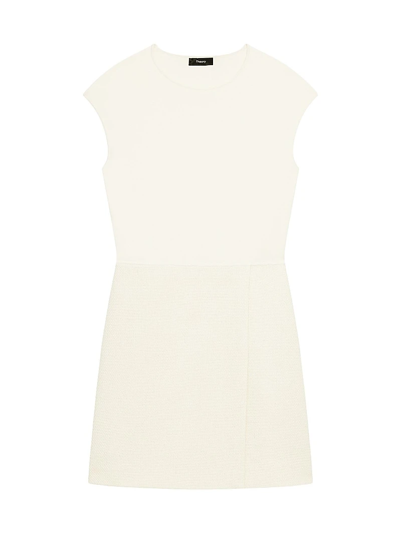 Wrap Skirt Crewneck Minidress