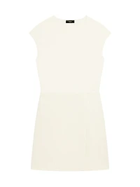 Wrap Skirt Crewneck Minidress