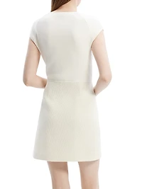 Wrap Skirt Crewneck Minidress
