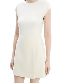 Wrap Skirt Crewneck Minidress