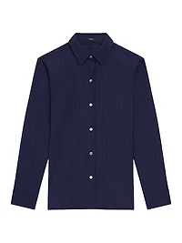 Pinstripe Button-Front Shirt