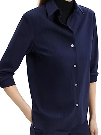 Pinstripe Button-Front Shirt