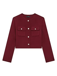 Flap Pocket Wool-Cashmere Cardigan