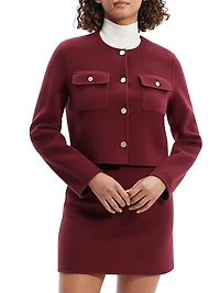 Flap Pocket Wool-Cashmere Cardigan