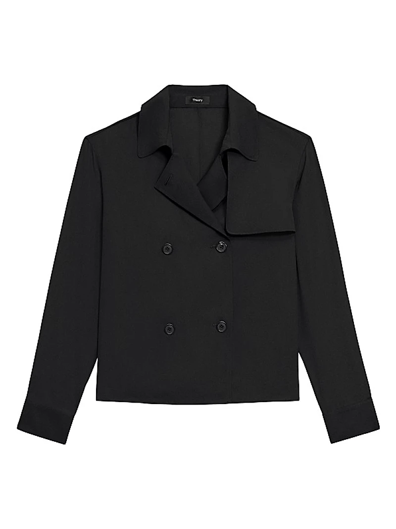 Long-Sleeve Trench Blouse