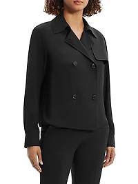 Long-Sleeve Trench Blouse