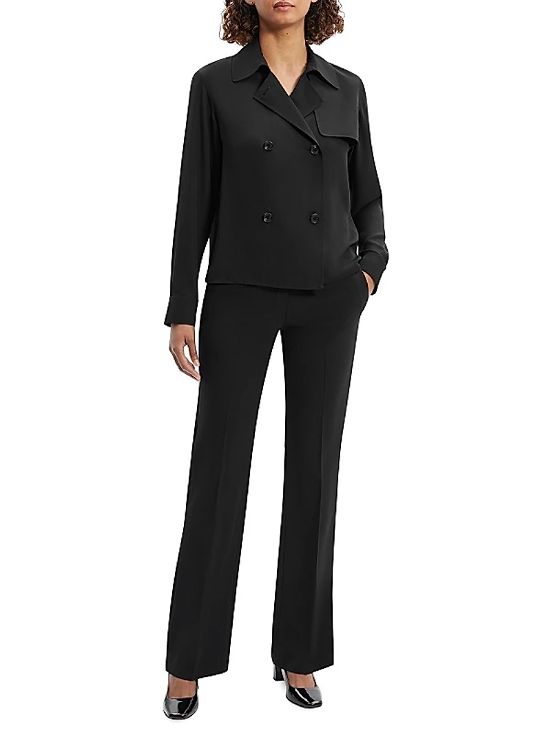 Long-Sleeve Trench Blouse