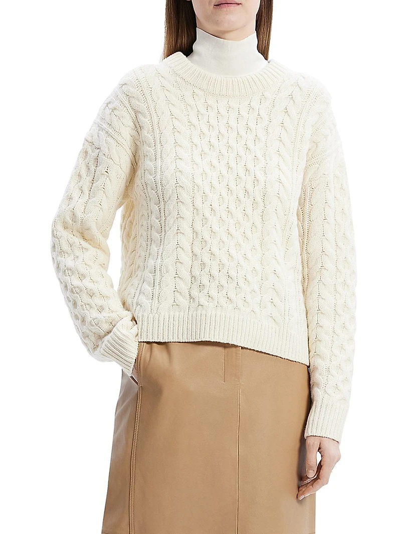 Aran Wool-Cashmere Cable-Knit Sweater