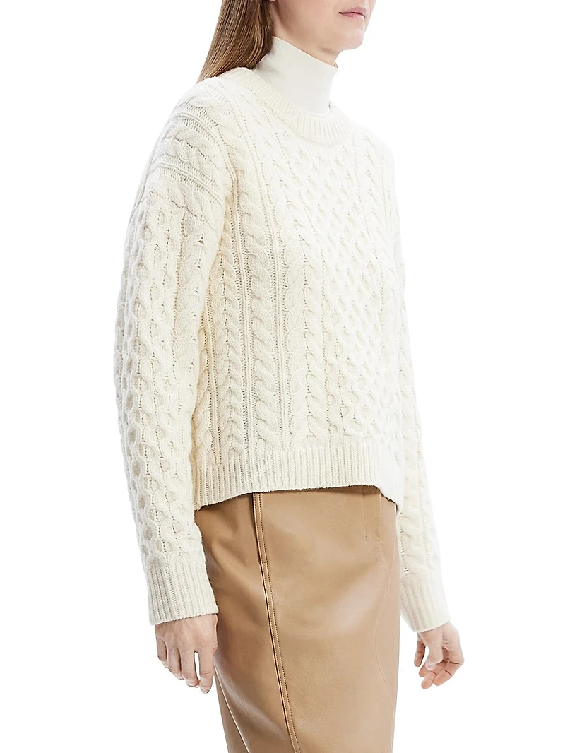 Aran Wool-Cashmere Cable-Knit Sweater