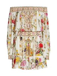 Off-the-Shoulder Silk Minidress