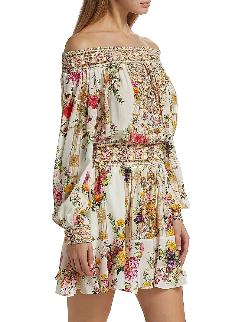 Off-the-Shoulder Silk Minidress