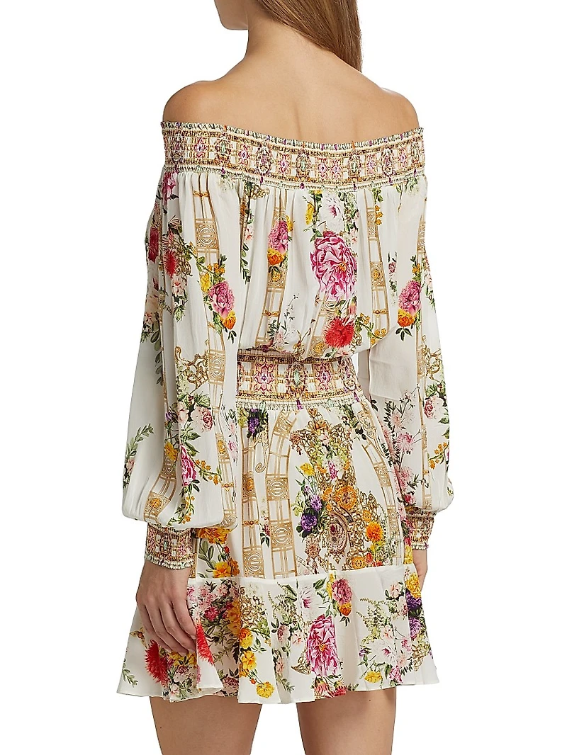 Off-the-Shoulder Silk Minidress