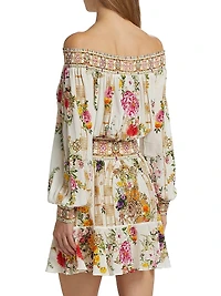 Off-the-Shoulder Silk Minidress