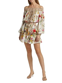 Off-the-Shoulder Silk Minidress