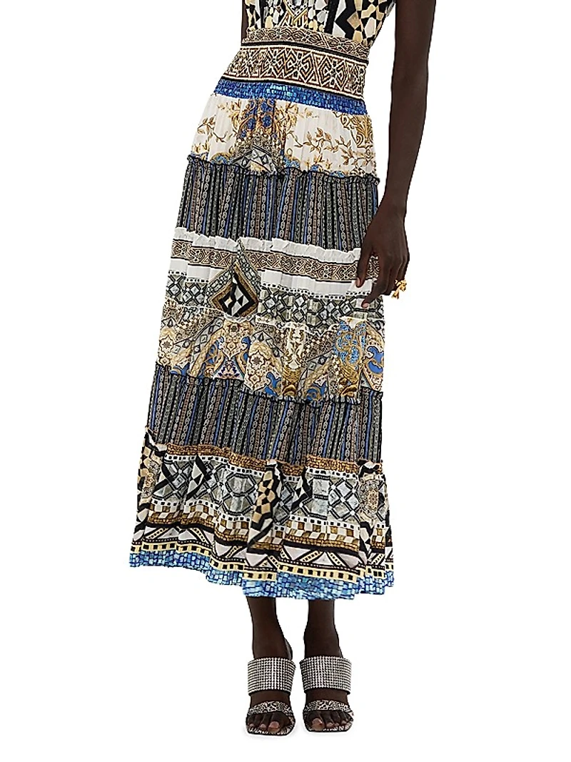 Make Me Your Mosiac Tiered Circle Skirt