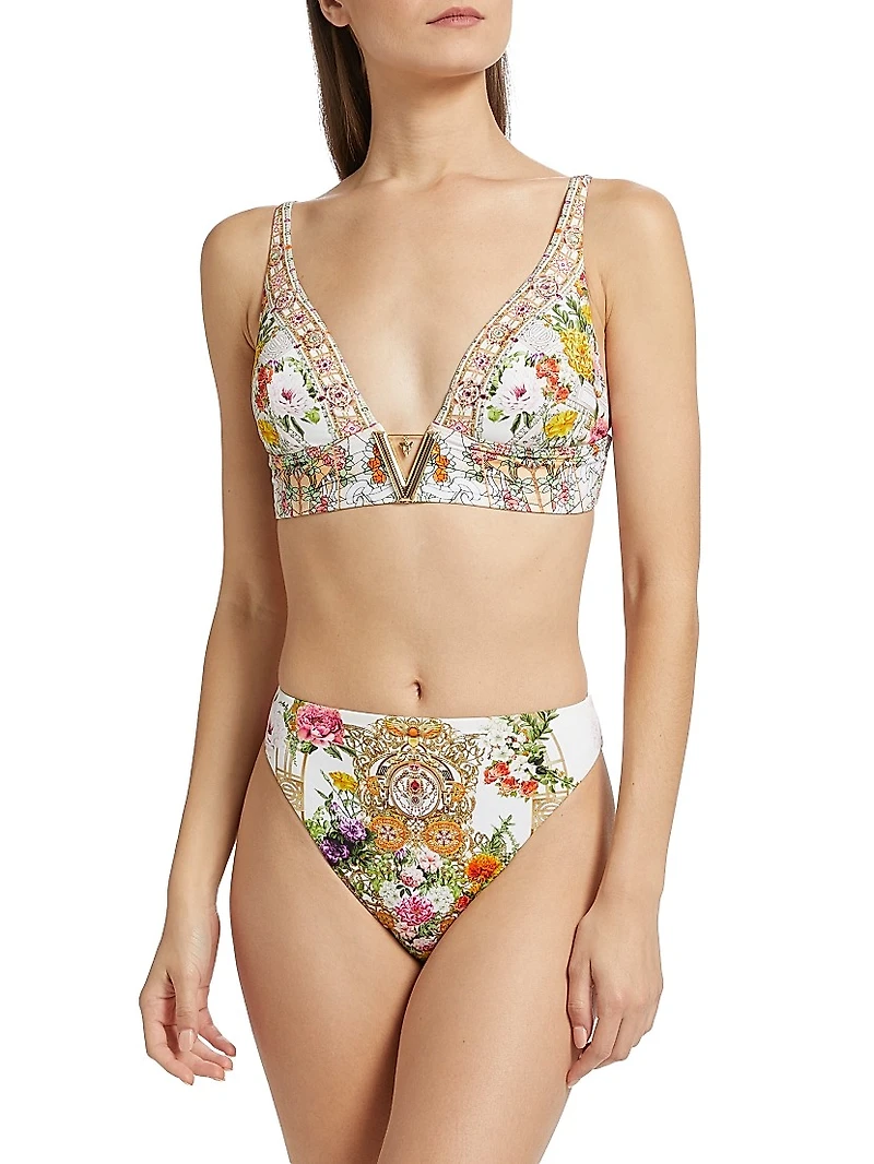 V-Neck Hardware Bikini Top