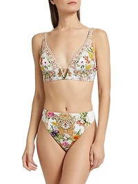 V-Neck Hardware Bikini Top