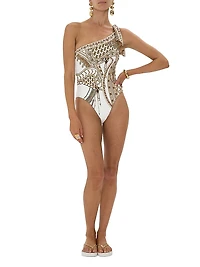 One-Shoulder Tie One-Piece Swimsuit