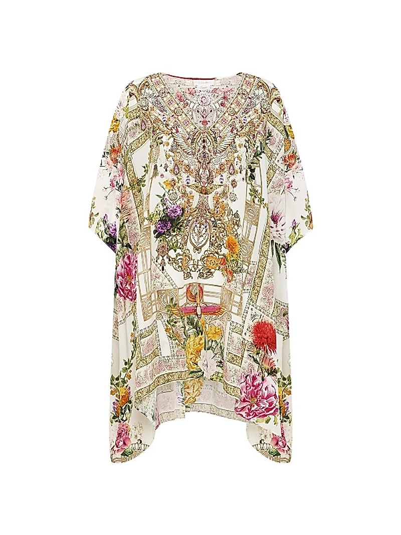 Egyptian Rose Silk Cover-Up Kaftan