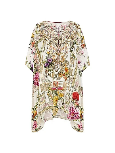 Egyptian Rose Silk Cover-Up Kaftan