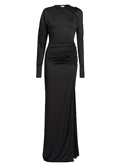 Jersey Ruched Maxi Dress