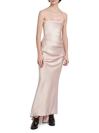 Satin Strapless Corset Gown