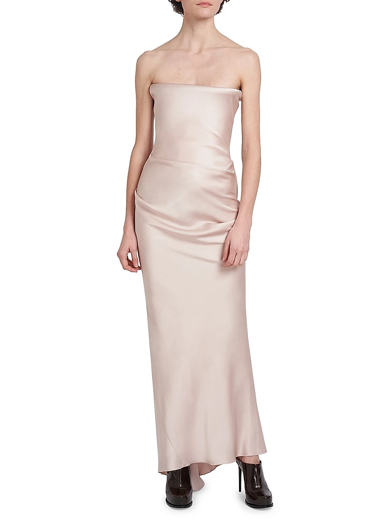 Satin Strapless Corset Gown