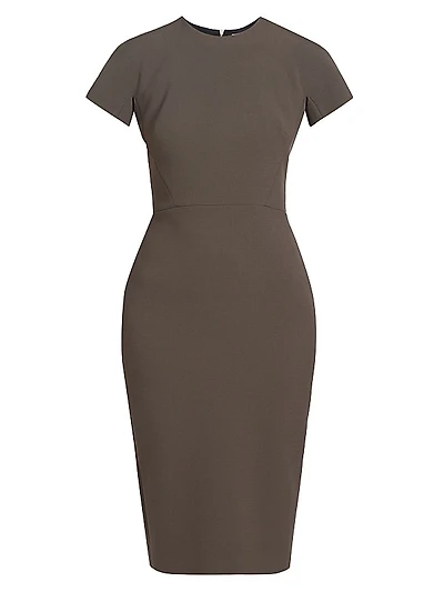Stretch Wool T-Shirt Fitted Dress