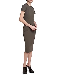 Stretch Wool T-Shirt Fitted Dress