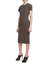 Stretch Wool T-Shirt Fitted Dress