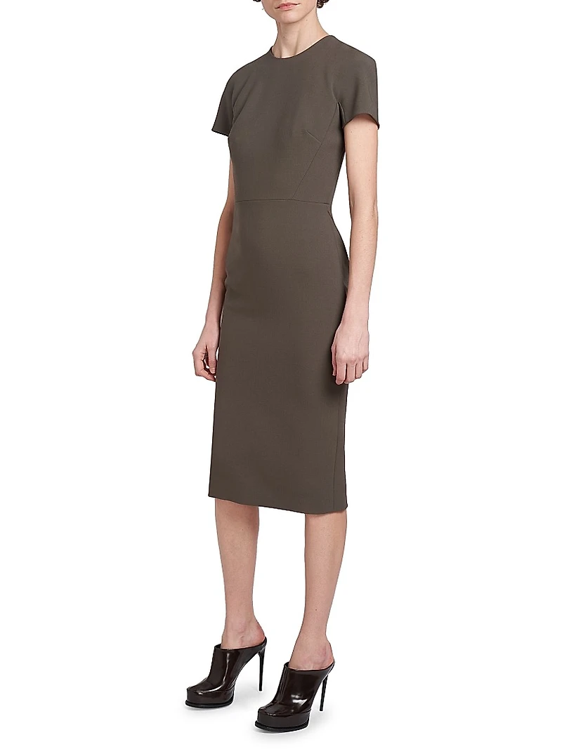 Stretch Wool T-Shirt Fitted Dress
