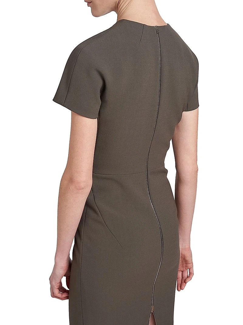 Stretch Wool T-Shirt Fitted Dress