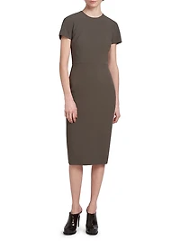 Stretch Wool T-Shirt Fitted Dress