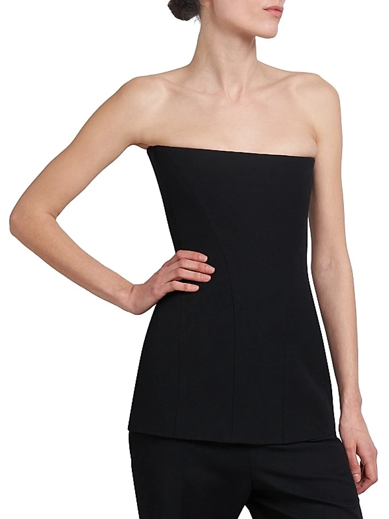 Crepe Strapless Corset Top