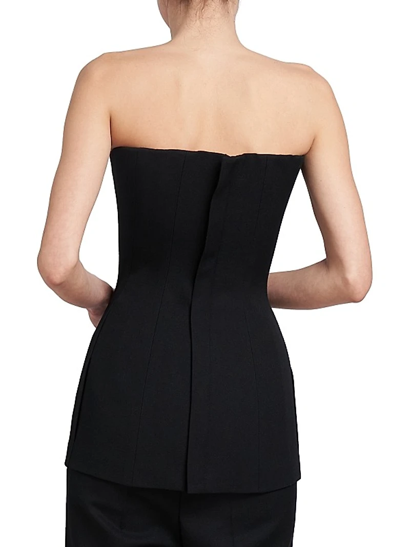 Crepe Strapless Corset Top