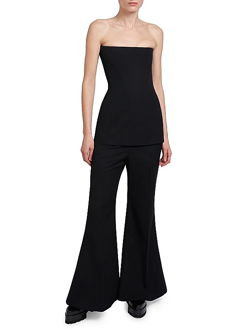 Crepe Strapless Corset Top