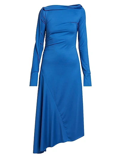Jersey Asymmetric Maxi Dress