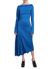 Jersey Asymmetric Maxi Dress
