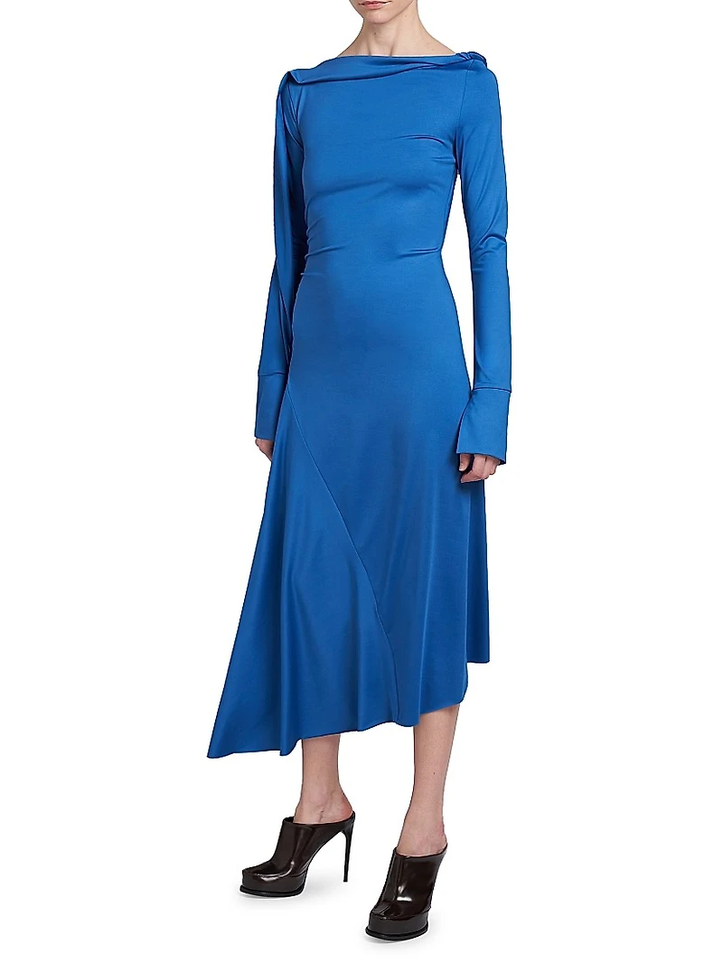 Jersey Asymmetric Maxi Dress