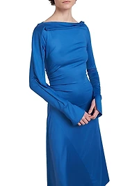 Jersey Asymmetric Maxi Dress