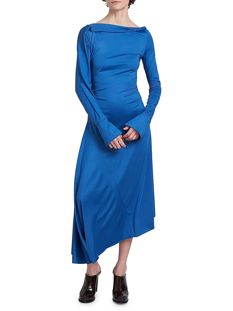 Jersey Asymmetric Maxi Dress