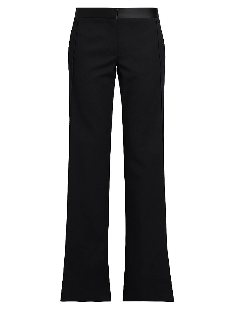 Low-Rise Satin-Trim Trousers