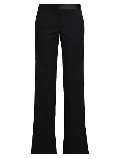Low-Rise Satin-Trim Trousers