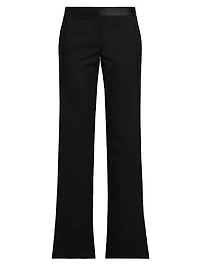 Low-Rise Satin-Trim Trousers